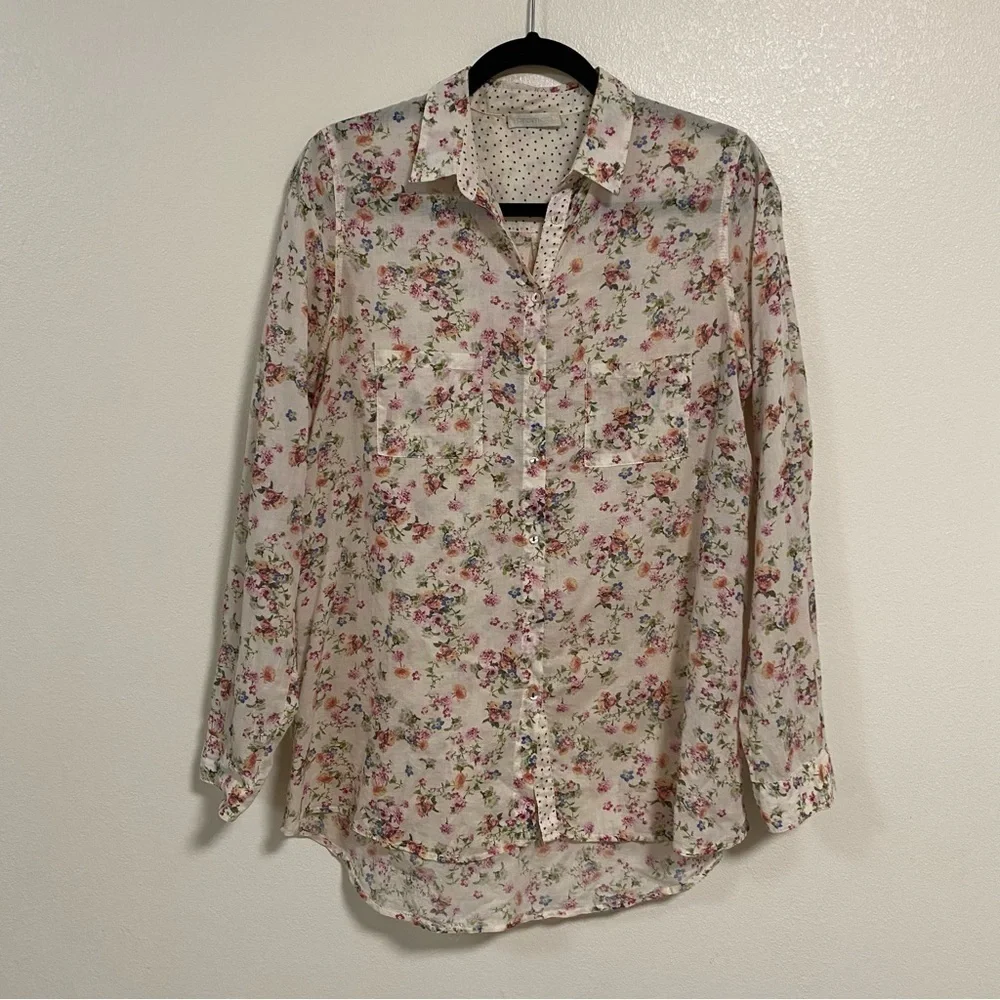 Promod Button up Floral print Shirt Size Medium - Picture 8 of 17